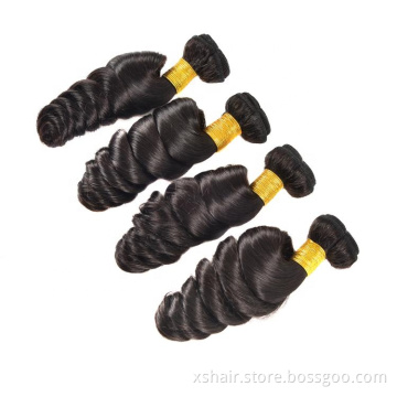 Wholesale 1B Loose Wave Raw Brazilian Human Hair Weave 10A Grade Virgin Brazilian Hair Bundle for Black Woman